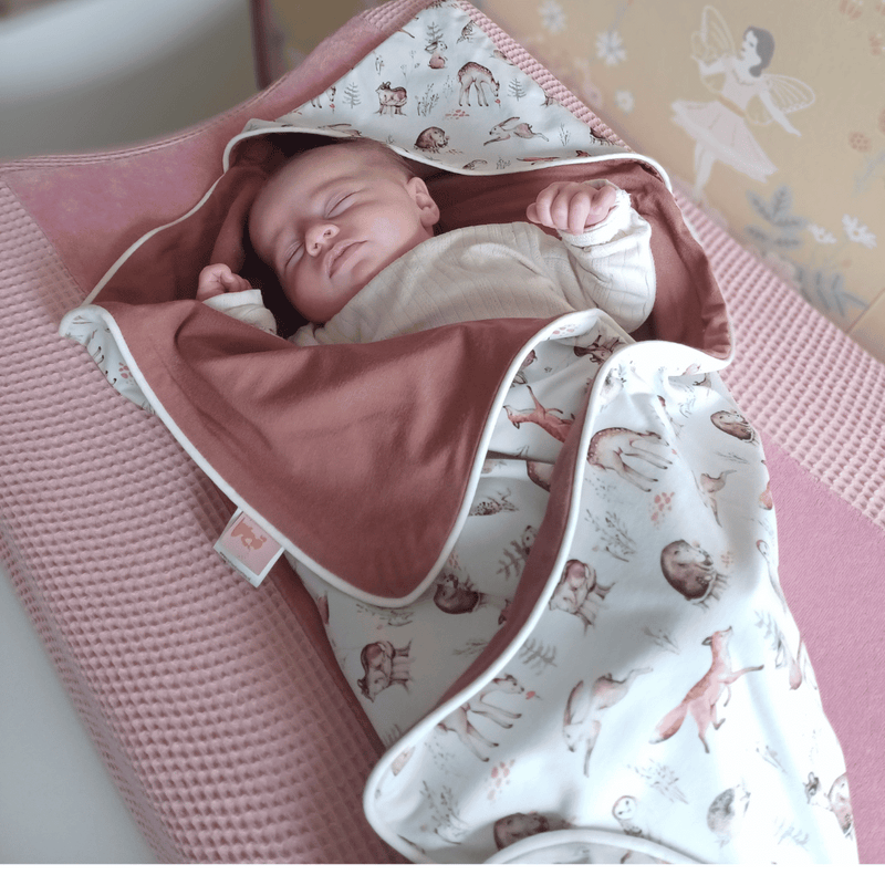 wikkeldoek bosdieren bamboe bruin