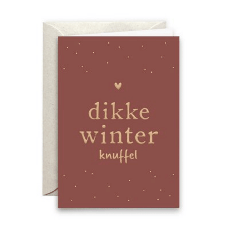 Kaart Goudfolie - Dikke winterknuffel