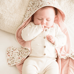 Wikkeldoek - oud roze - bloemen - baby